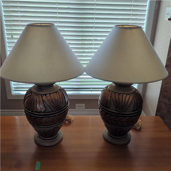 Exotic Layered Table Lamps with Shades 34" Tall