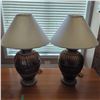 Image 1 : Exotic Layered Table Lamps with Shades 34" Tall