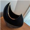 Image 4 : Decorative Ceramic Vase, Spiral Sculpture & Faux House Plant in Metal Urn 17" Tall