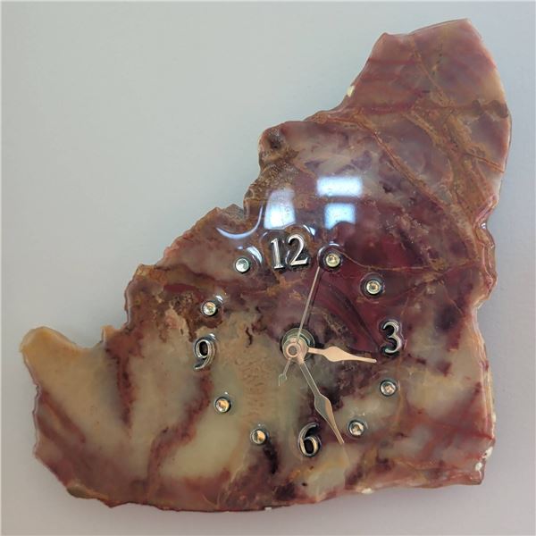 Quartz Clock with Natural Stone Face 10"Long