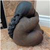 Image 3 : Ceramic Figurine with Braided Hair, Unique Candle Stand & Faux Succulent House Plant
