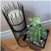 Image 6 : Ceramic Figurine with Braided Hair, Unique Candle Stand & Faux Succulent House Plant