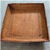Image 2 : 22" Woven Basket with Pottery Jar and Metal Mask Idols
