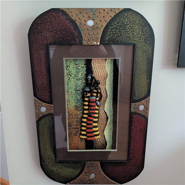 Framed Mixed Media African Wall Art