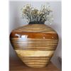 Image 4 : Clock and Decorative Wood Vases Set