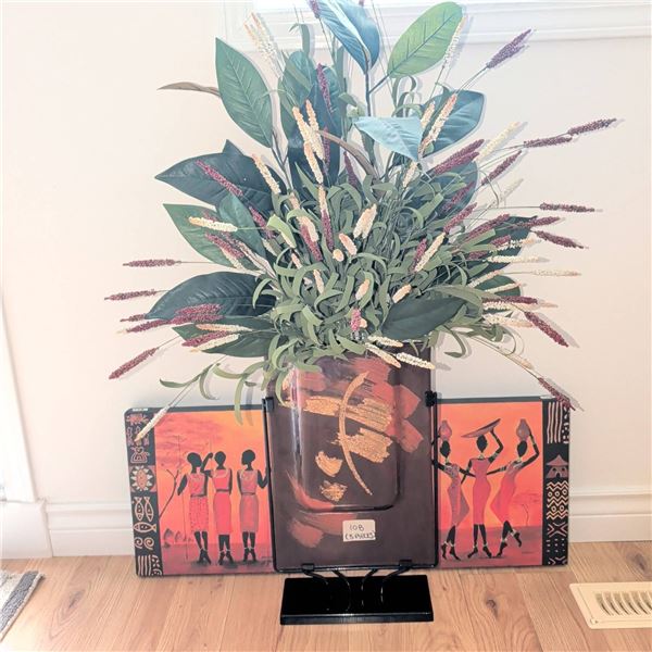 Decorative Faux House Plant w/ Art By DAHLKE 13x13
