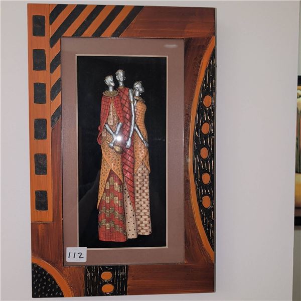 Framed Shadow Box 3D Relief Art of Three Women 14x21