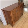 Image 3 : Modern Cherry Oak Sideboard Cabinet - Contents Not Included