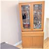 Image 1 : Teak 2 Piece Modern Minimalist China Hutch - Contents Not Included