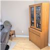 Image 2 : Teak 2 Piece Modern Minimalist China Hutch - Contents Not Included