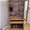 Image 4 : Teak 2 Piece Modern Minimalist China Hutch - Contents Not Included