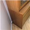 Image 5 : Teak 2 Piece Modern Minimalist China Hutch - Contents Not Included