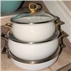 Image 9 : Beautiful Servingware Collection - Ivory/Gold Pots  Pottery & Ceramics