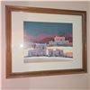 Image 1 : Framed Landscape of Southwestern Pueblo Scene  30x22 Signed