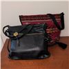 Image 1 : Margot Black Genuine Leather Crossbody & Tasselled Woven Bag