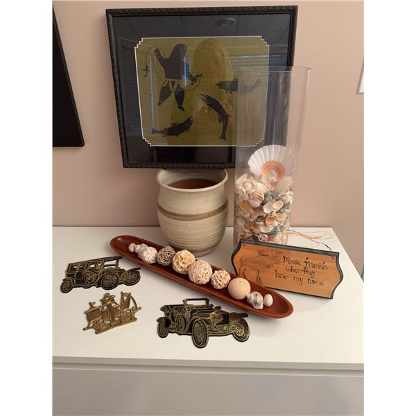 Decorative Home Décor Lot with Framed Art