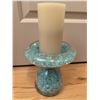 Image 5 : Decorative Vase, Candle Holder, and Jewelry Box Set. Teal Tiffany Green