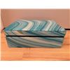 Image 6 : Decorative Vase, Candle Holder, and Jewelry Box Set. Teal Tiffany Green