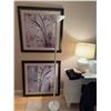Image 2 : Framed Botanical Art Prints with Vintage Lamp w/dimmer