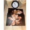 Image 3 : Home Decor Lot With Wall Art and Clock
