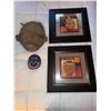 Image 1 : 2 Framed Pottery Prints and 2 Masks