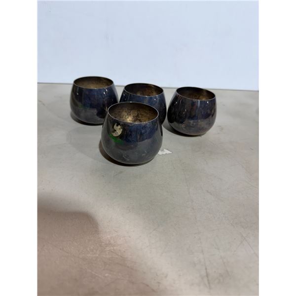 Vintage Oneida roly-poly punch cups silver plate