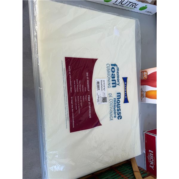 Memory foam cushioning