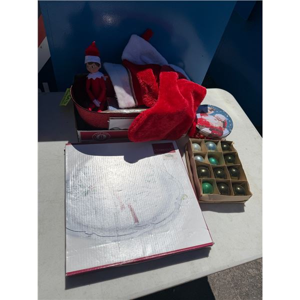 Christmas items and elf