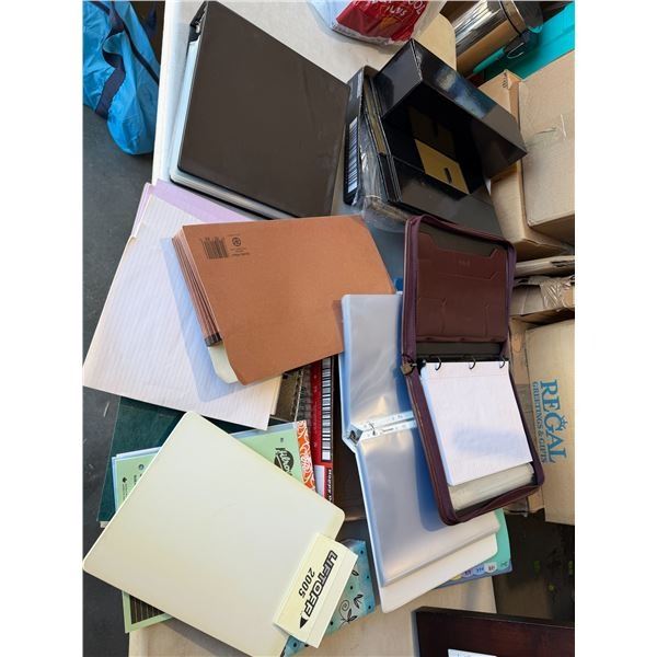 Office supplies and boxes