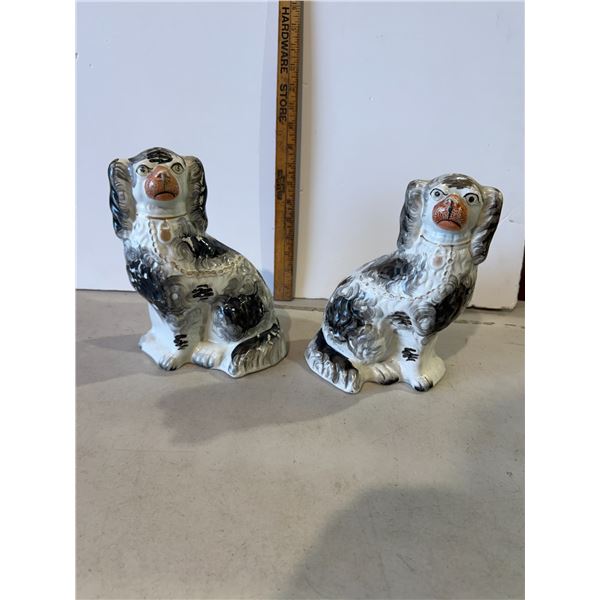 antique Stanford King Charles Spaniel mantle figurines