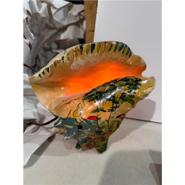 Vintage glass lamp, Shell