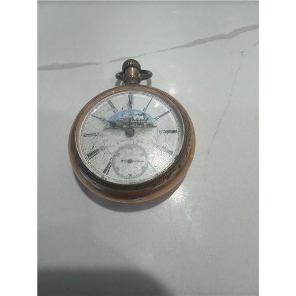 A. W. W. CO. pocket watch needs work.