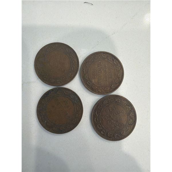 1917 and 1919 Canadian one cent pieces