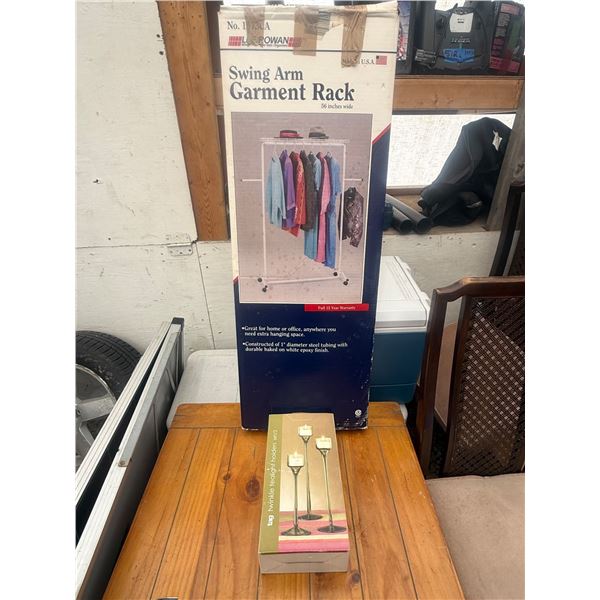 Garment Rack & Candle Holders