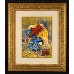 Dorit Levi Original Framed Oil Painting  The Composer