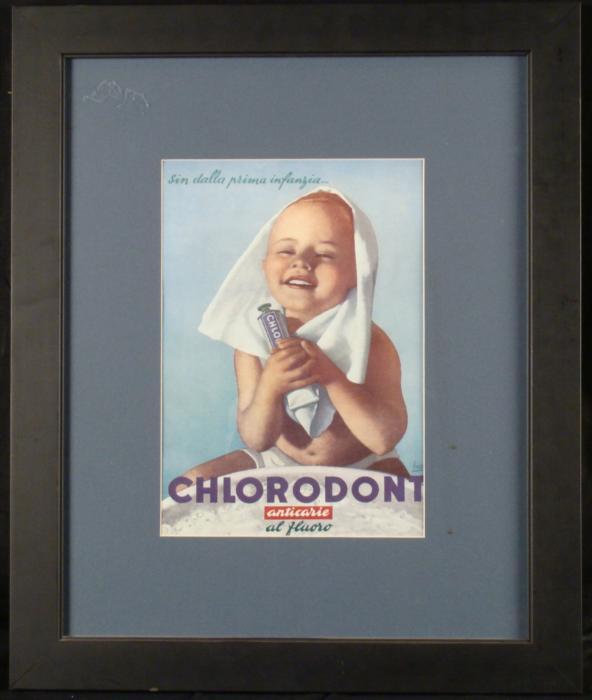 Chlorodont Print of Vintage Italian Toothpaste Ad Frmd