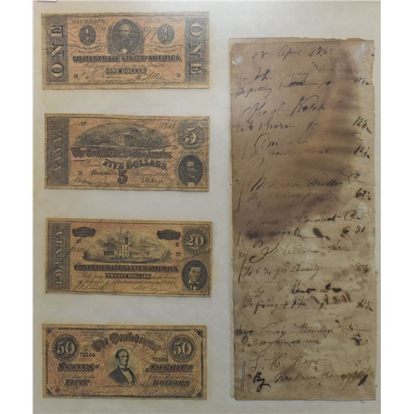 CONFEDERATE CURRENCY AND LEDGER