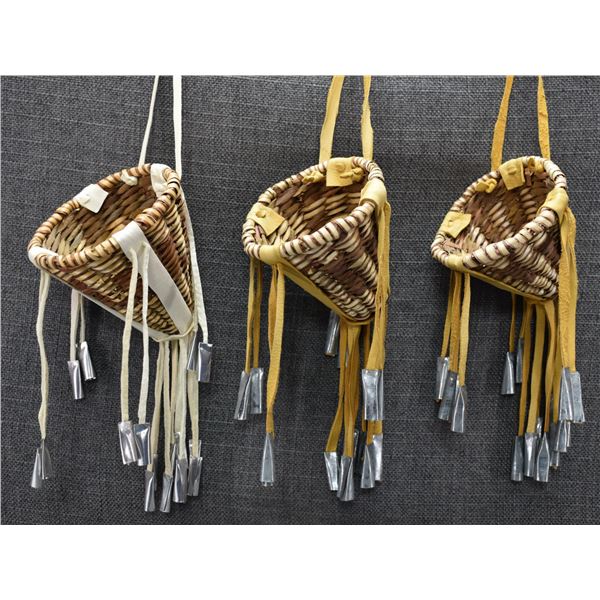 THREE APACHE BURDEN BASKETS