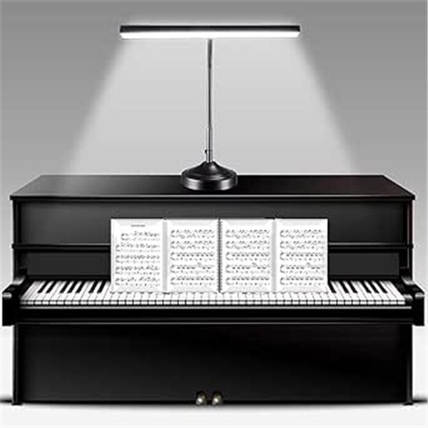 NovoLido 15.7" LED Piano Lamp/Flexible Gooseneck Music Stand Light w/ 3 Color Modes - NEW