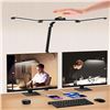 Image 1 : LED Architect Triple-Head Desk Lamp with Gesture Control & Remote; Charging Ports, Clamp Design; New