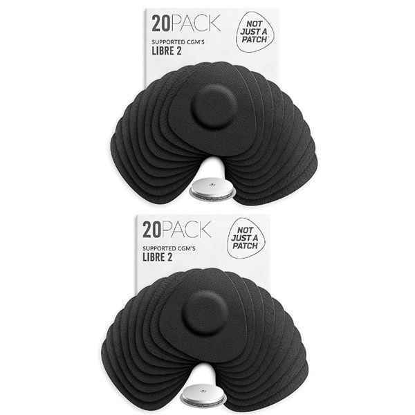 2 Boxes (20pc Each) "Not Just a Patch" Freestyle Libre 2 Sensor Covers; Water-Resistant/Durable; New