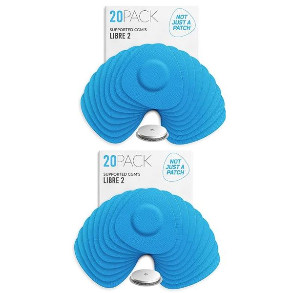 2 Boxes (20pc Each) "Not Just a Patch" Freestyle Libre 2 Sensor Covers; Water-Resistant/Durable; New