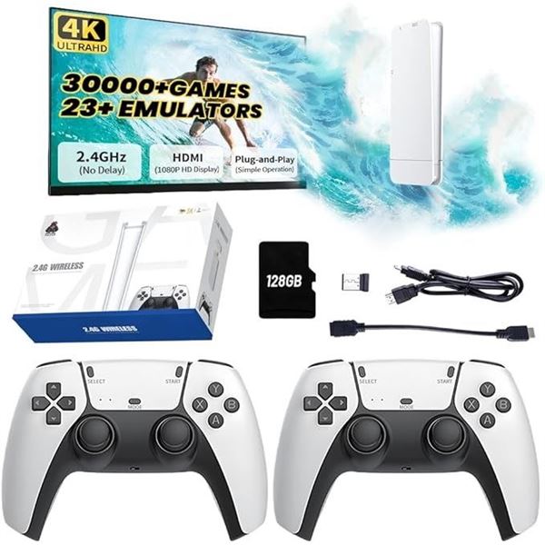 M15 Retro Wireless 4K Plug & Play Gaming Stick with 30,000+ Built-In Games/23 Emulators - New