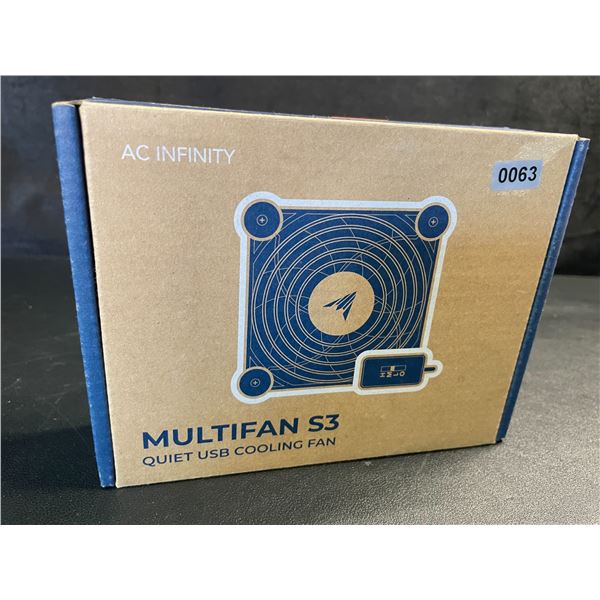 AC Infinity Multifan S3 Quiet USB Cooling Fan - New
