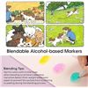 Image 8 : 100PCS Dual-Tip Artist Markers Set - Multi-Color Alcohol Markers for Drawing/Sketching - NEW