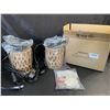 Image 6 : Set of 2 Rustic Farmhouse Design Rattan Hanging Wall Sconce Lights (Plug-In Design) - New!