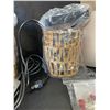 Image 8 : Set of 2 Rustic Farmhouse Design Rattan Hanging Wall Sconce Lights (Plug-In Design) - New!
