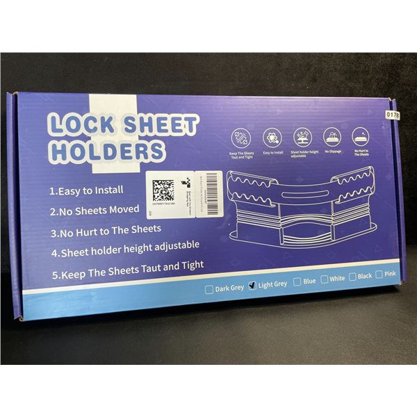 Locking Bed Sheet Holders - Keeps Bed Sheets Tight/Secure; Easy to Install - New!