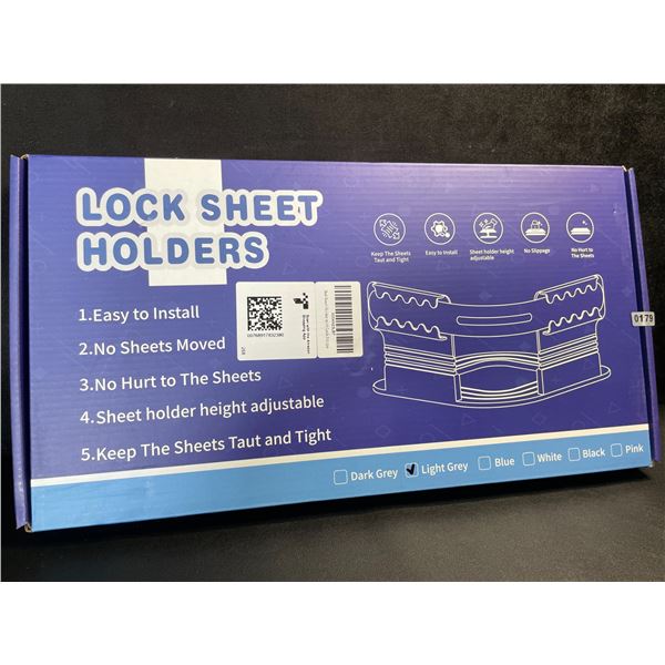 Locking Bed Sheet Holders - Keeps Bed Sheets Tight/Secure; Easy to Install - New!