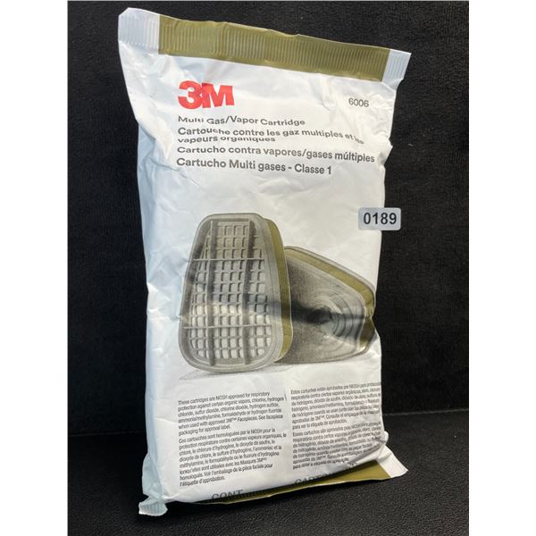 3M 2Pack Respirator Cartridge 6006; Protects Against Organic Vapors, Acid Gases, Ammonia - New